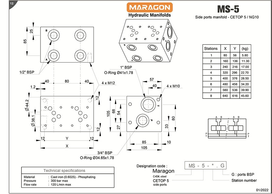 CETOP 5_NG10 Side Ports Hydraulic Manifolds